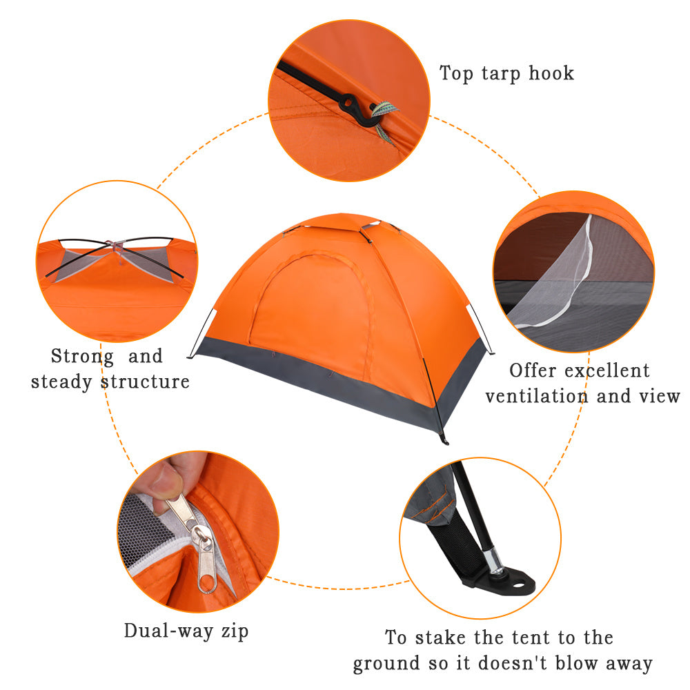 Single-person Single-layer Orange Tent