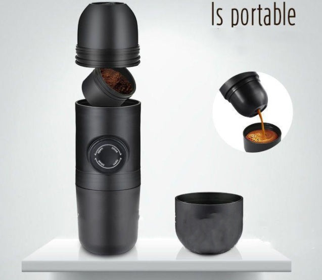 Portable mini coffee machine for Camping or Hiking.